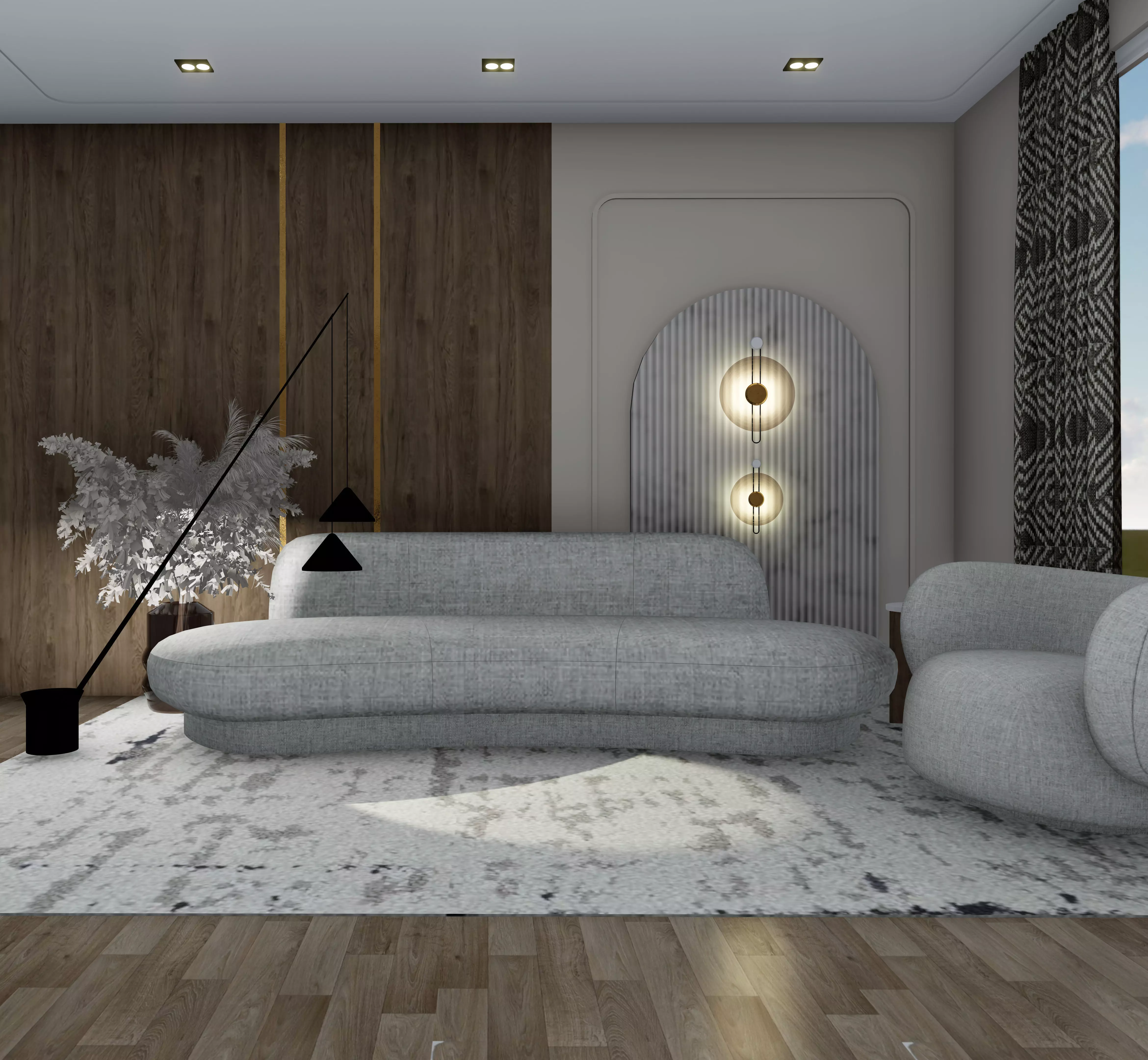 living room sofa 3D model_0