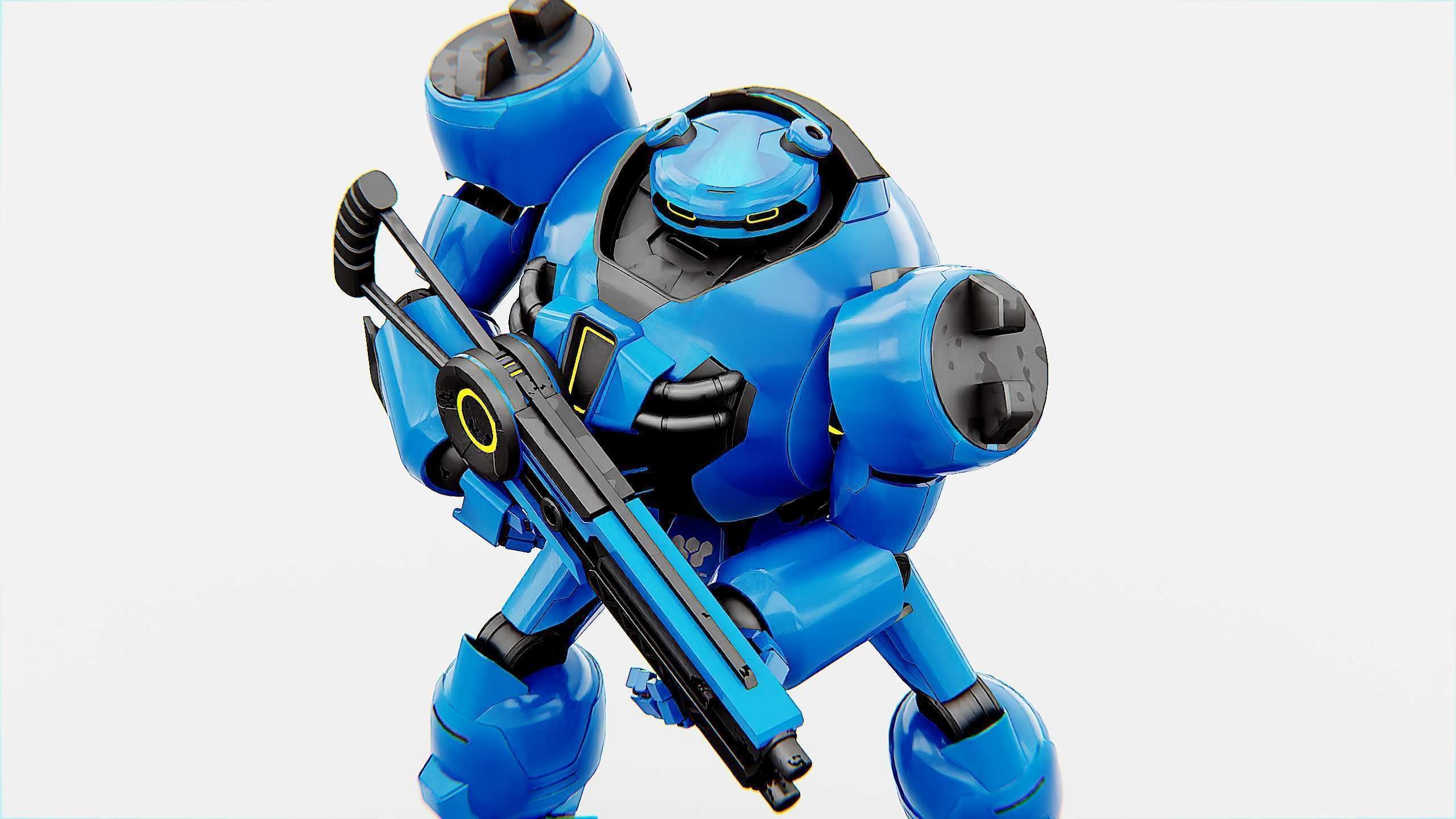 COMBAT DROID EREGON Rigged for Unreal Engine - Unity - MIXAMO  3D model_29