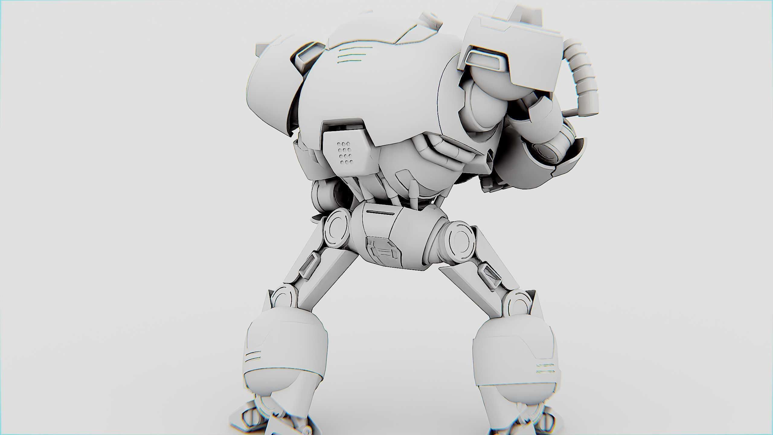 COMBAT DROID EREGON Rigged for Unreal Engine - Unity - MIXAMO  3D model_36