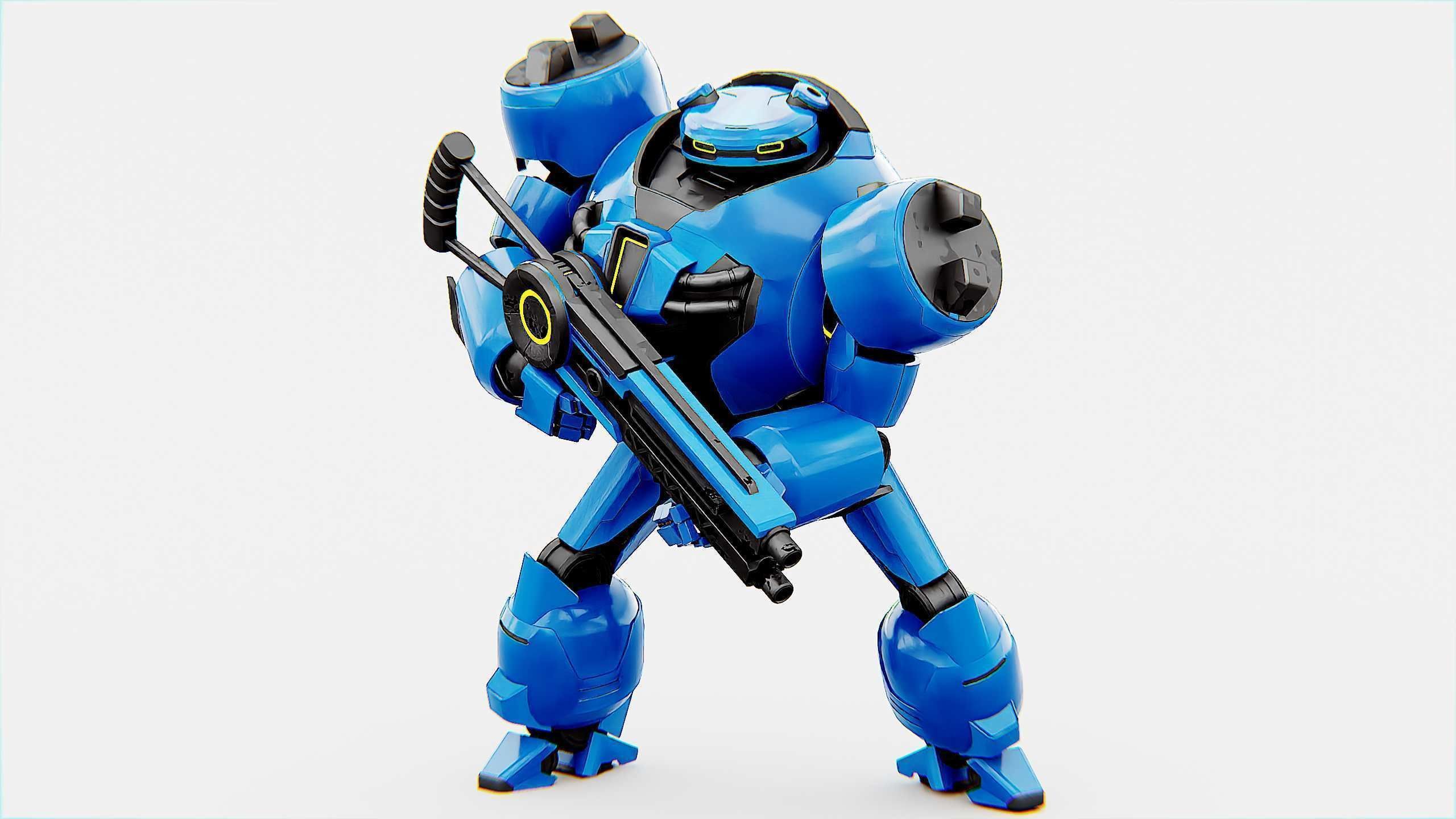 COMBAT DROID EREGON Rigged for Unreal Engine - Unity - MIXAMO  3D model_2