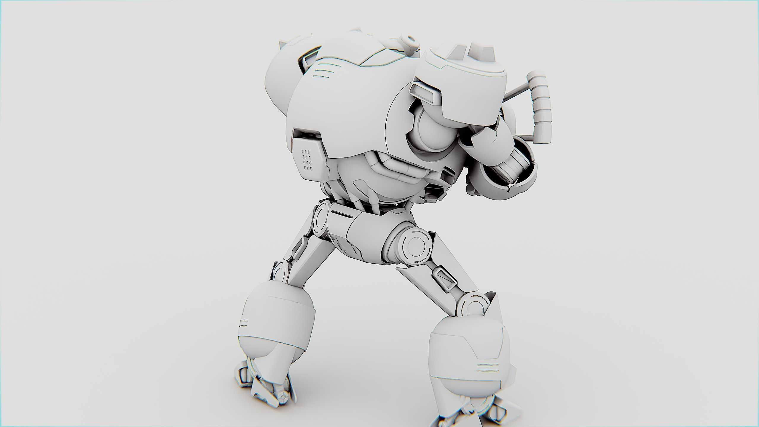 COMBAT DROID EREGON Rigged for Unreal Engine - Unity - MIXAMO  3D model_33