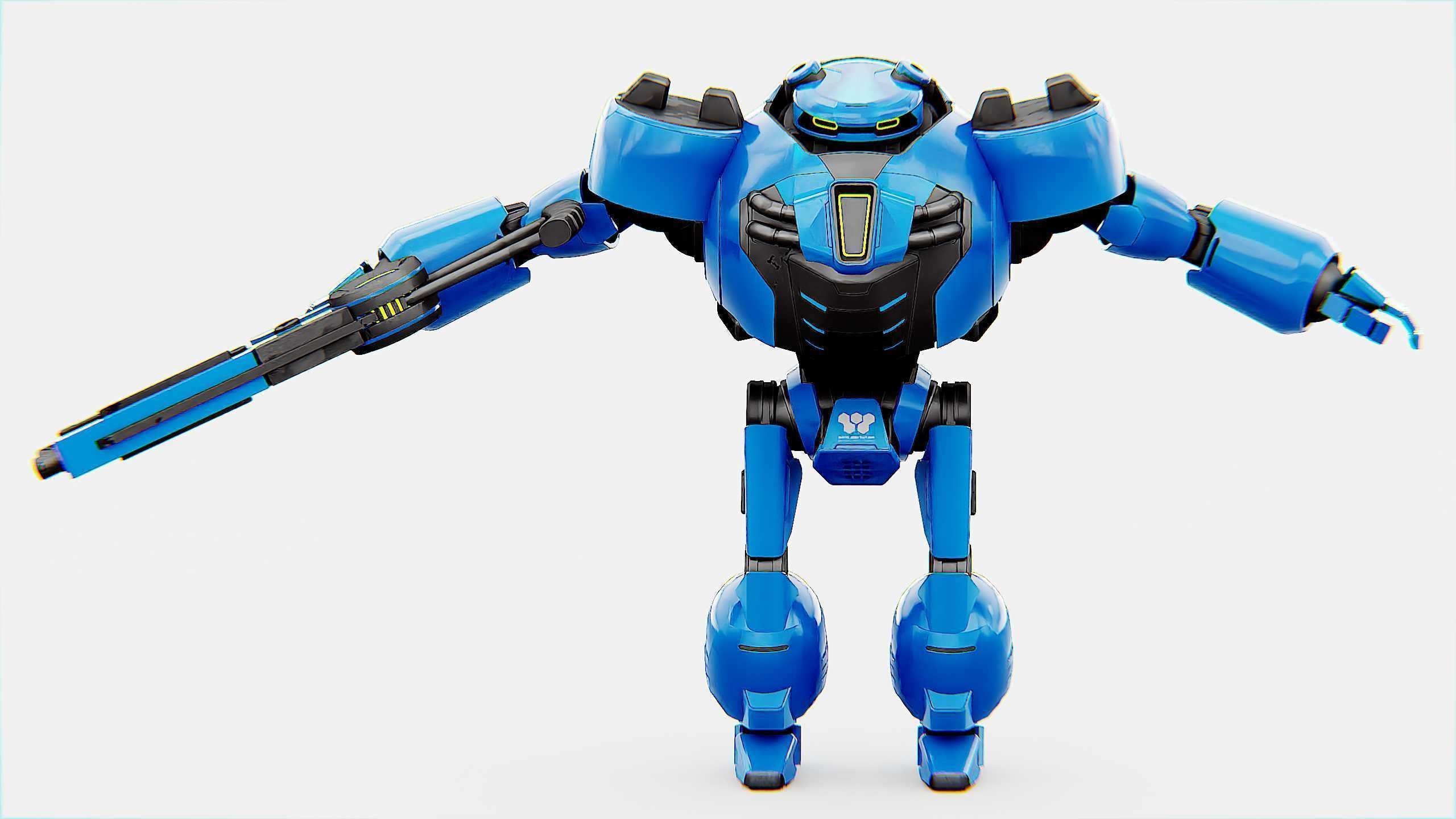 COMBAT DROID EREGON Rigged for Unreal Engine - Unity - MIXAMO  3D model_30