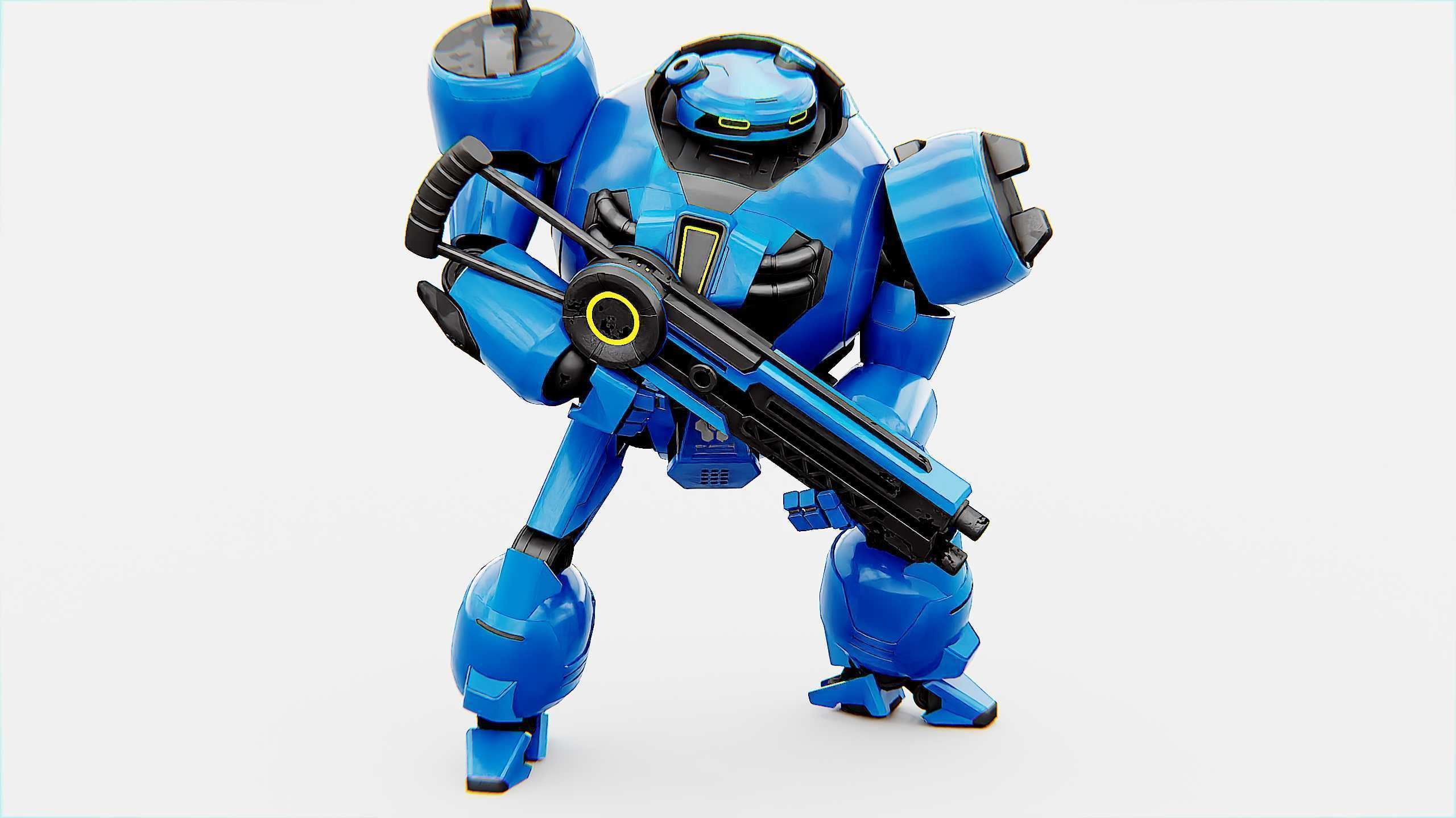 COMBAT DROID EREGON Rigged for Unreal Engine - Unity - MIXAMO  3D model_22