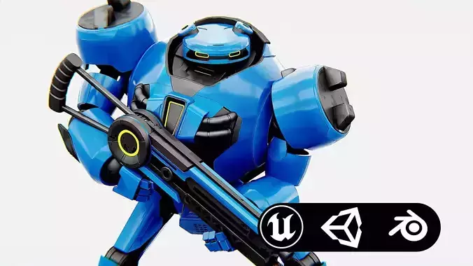 COMBAT DROID EREGON Rigged for Unreal Engine - Unity - MIXAMO  3D model