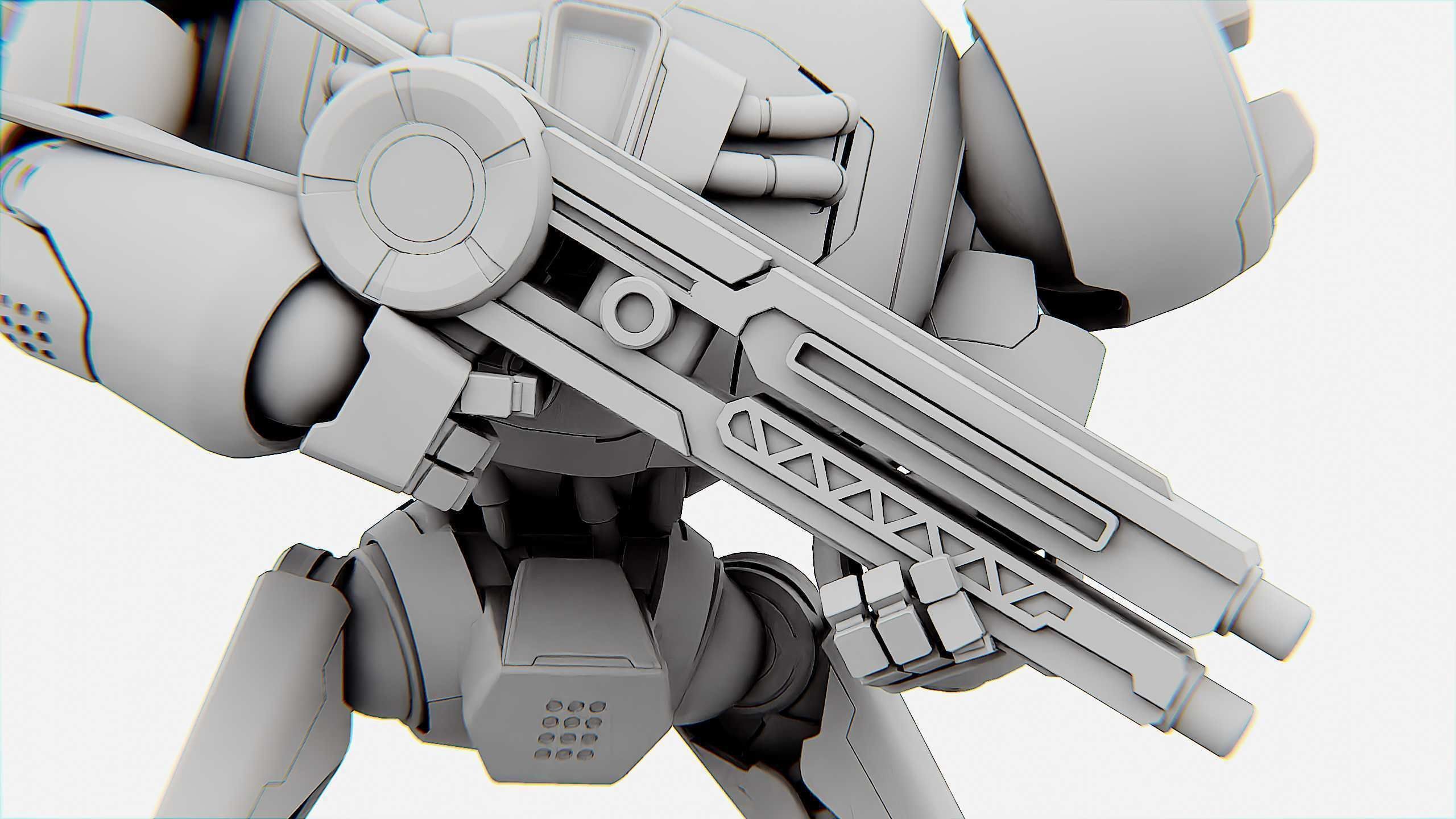 COMBAT DROID EREGON Rigged for Unreal Engine - Unity - MIXAMO  3D model_35