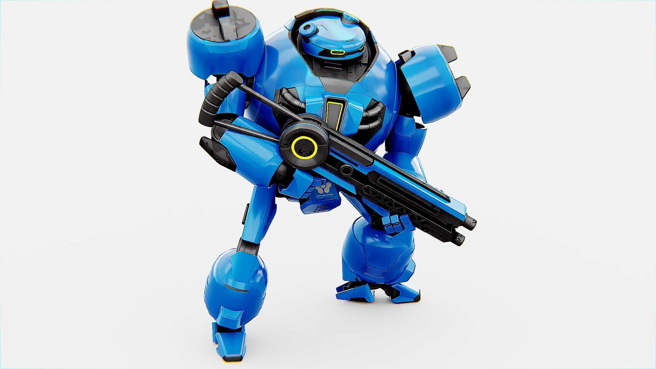 COMBAT DROID EREGON Rigged for Unreal Engine - Unity - MIXAMO  3D model_21