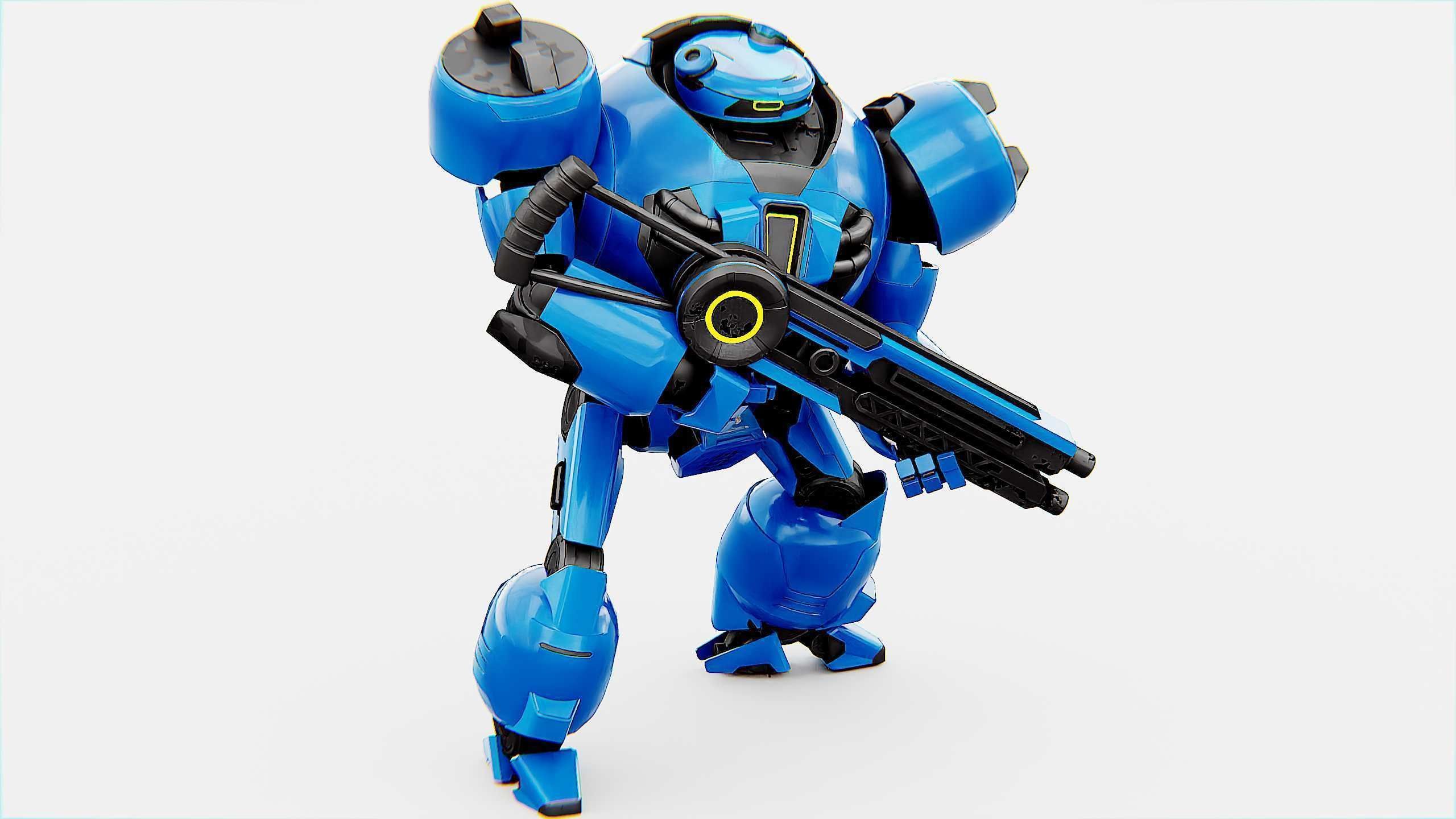 COMBAT DROID EREGON Rigged for Unreal Engine - Unity - MIXAMO  3D model_20