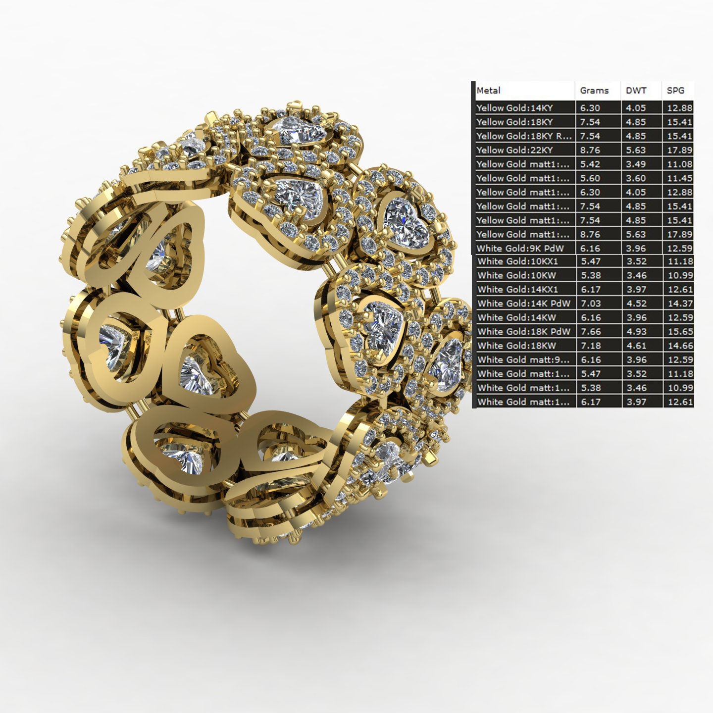 Heart wedding ring 02 3D print model_10