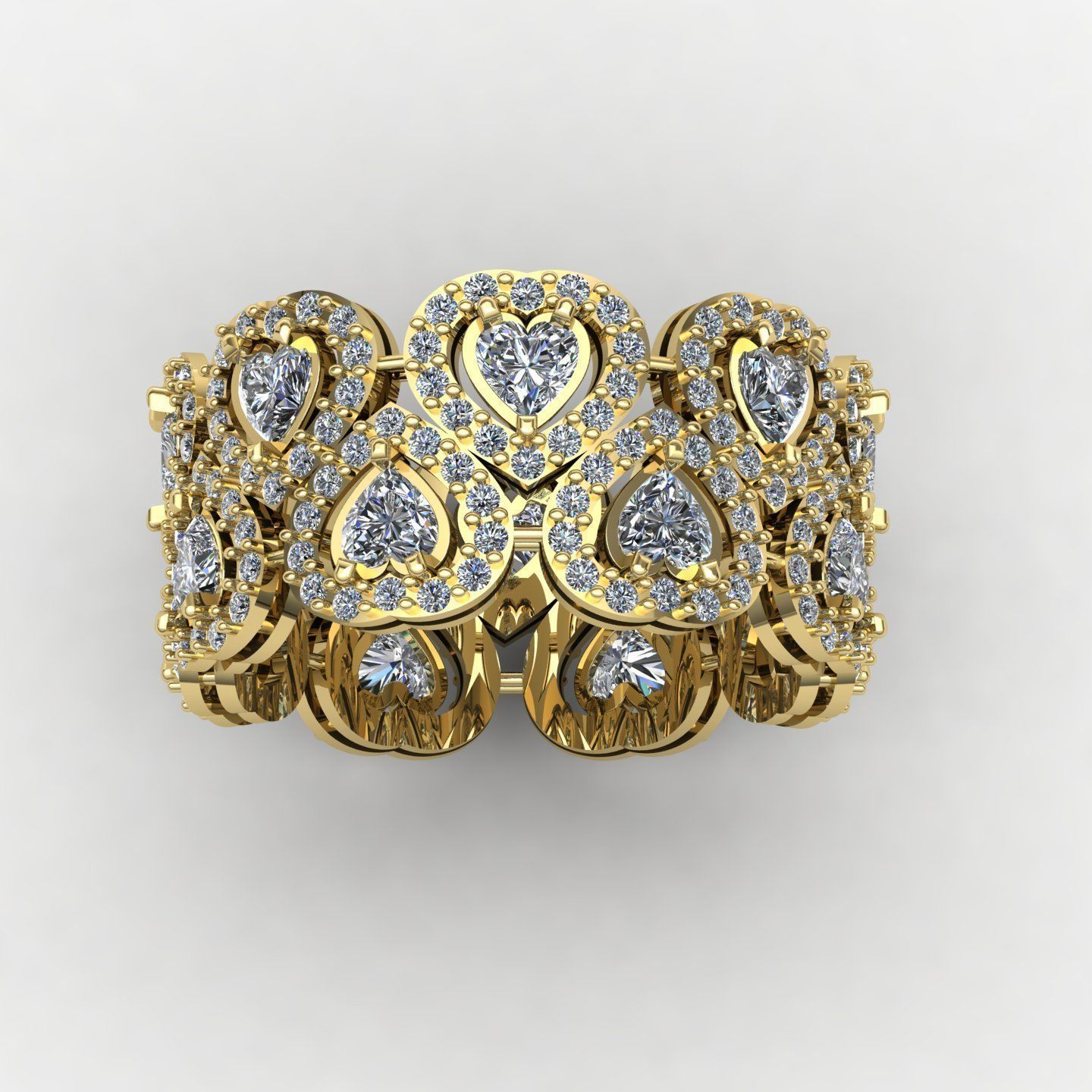 Heart wedding ring 02 3D print model_8