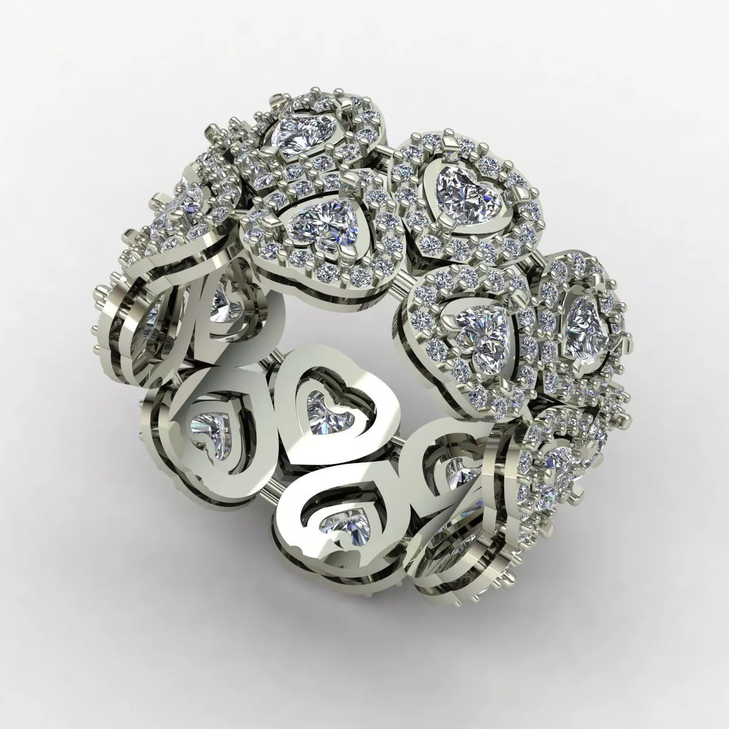 Heart wedding ring 02 3D print model_0