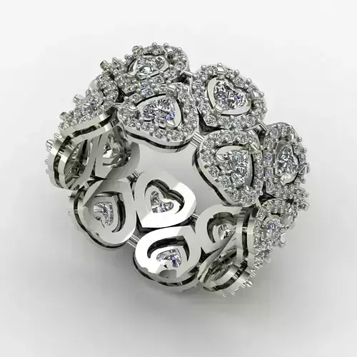Heart wedding ring 02 3D print model