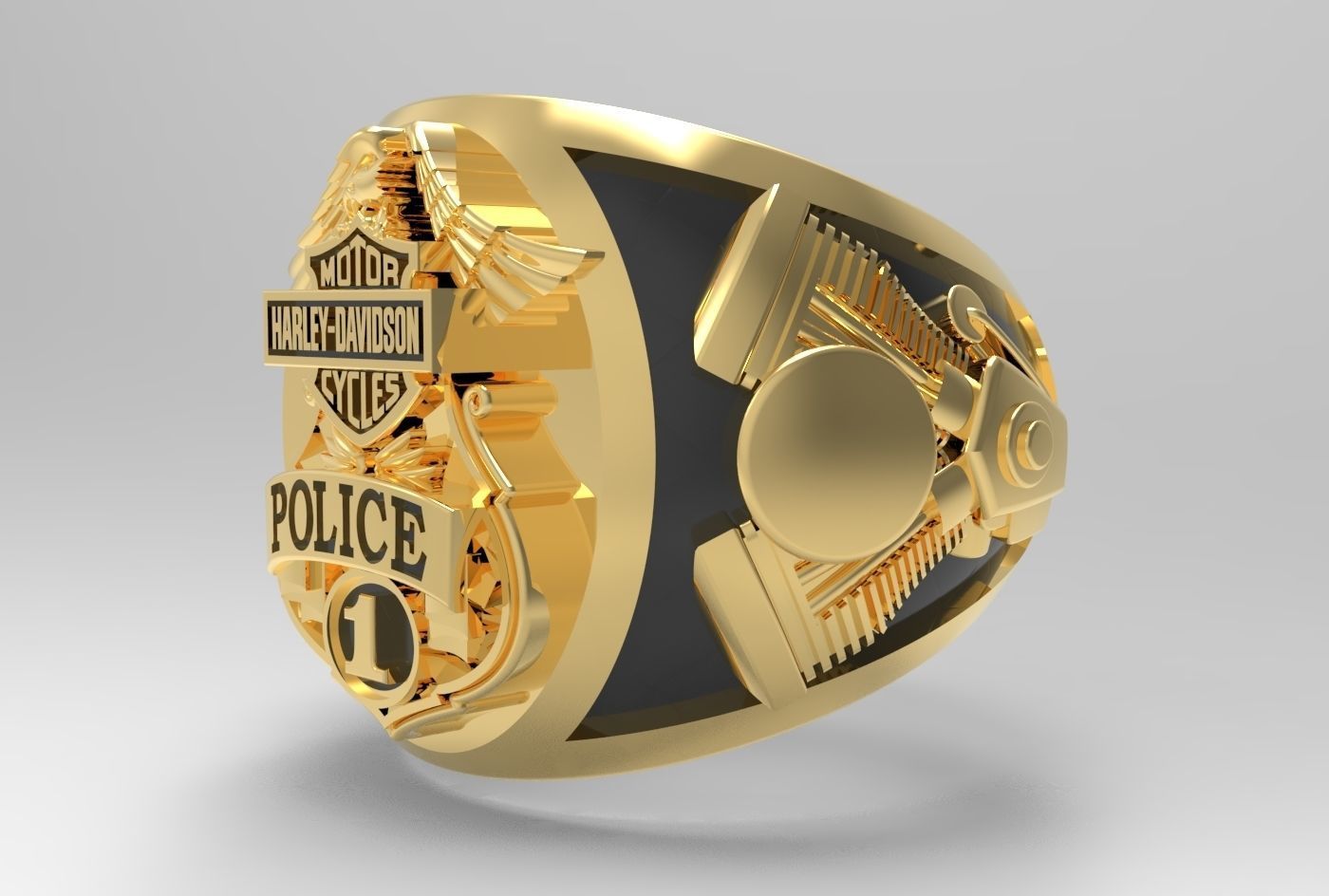 Harley-Davidson Ring Code-CGH003 3D print model_11