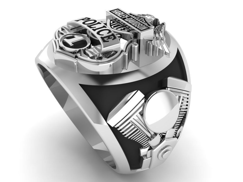 Harley-Davidson Ring Code-CGH003 3D print model_4