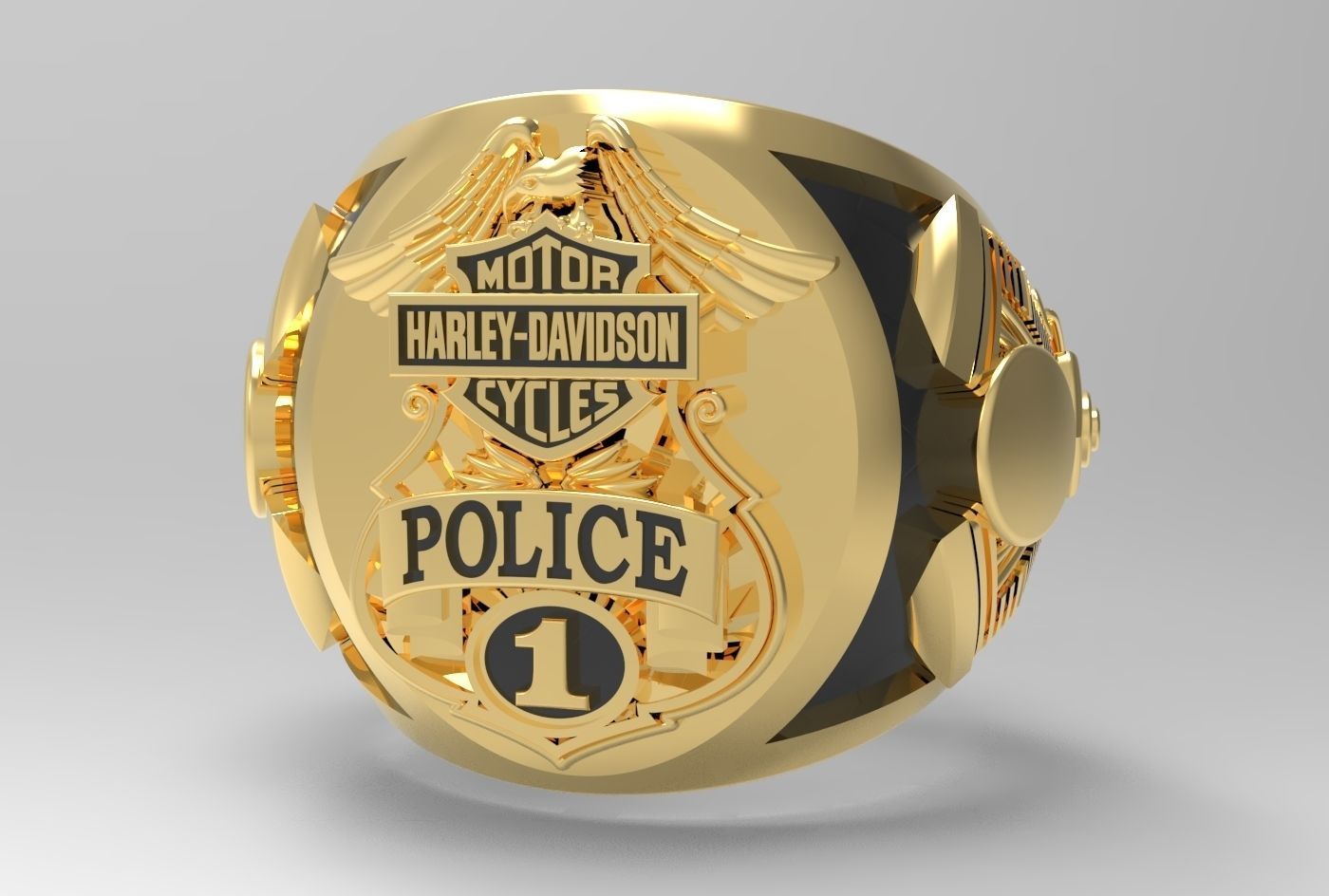 Harley-Davidson Ring Code-CGH003 3D print model_10