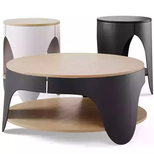 Jackson Wooden Round Coffee And Side Table by Interior secrets