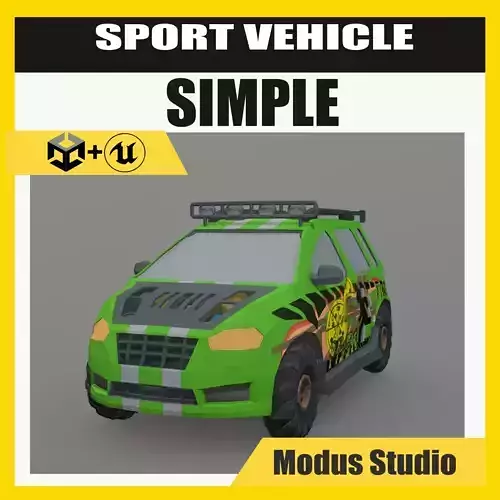 Low Poly Post Apocalypse Simple Sport Car
