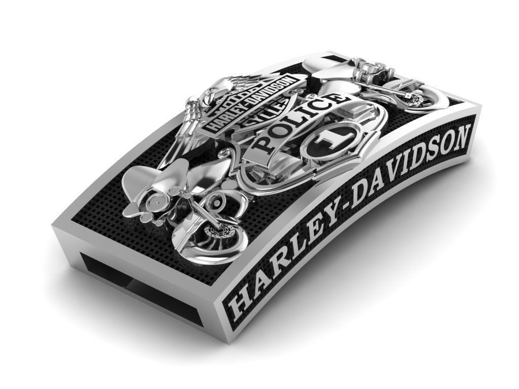 Harley-Davidson Belt Buckle Code-CGH006 3D print model_6
