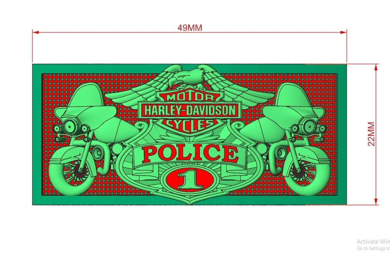 Harley-Davidson Belt Buckle Code-CGH006 3D print model_7