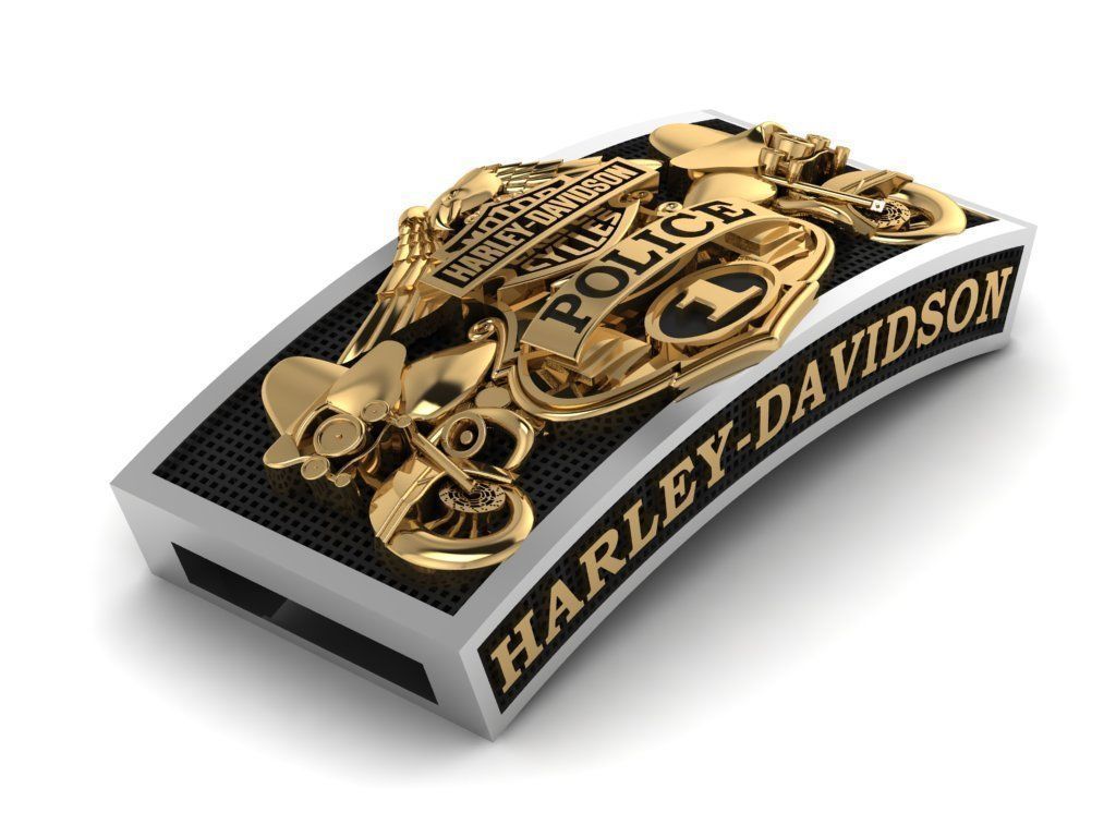 Harley-Davidson Belt Buckle Code-CGH006 3D print model_5