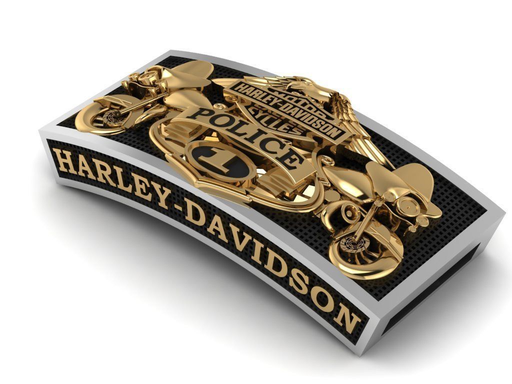 Harley-Davidson Belt Buckle Code-CGH006 3D print model_3