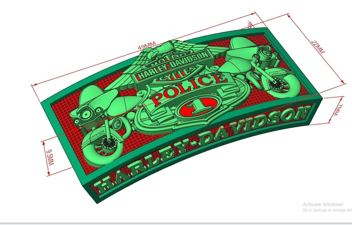 Harley-Davidson Belt Buckle Code-CGH006 3D print model_8