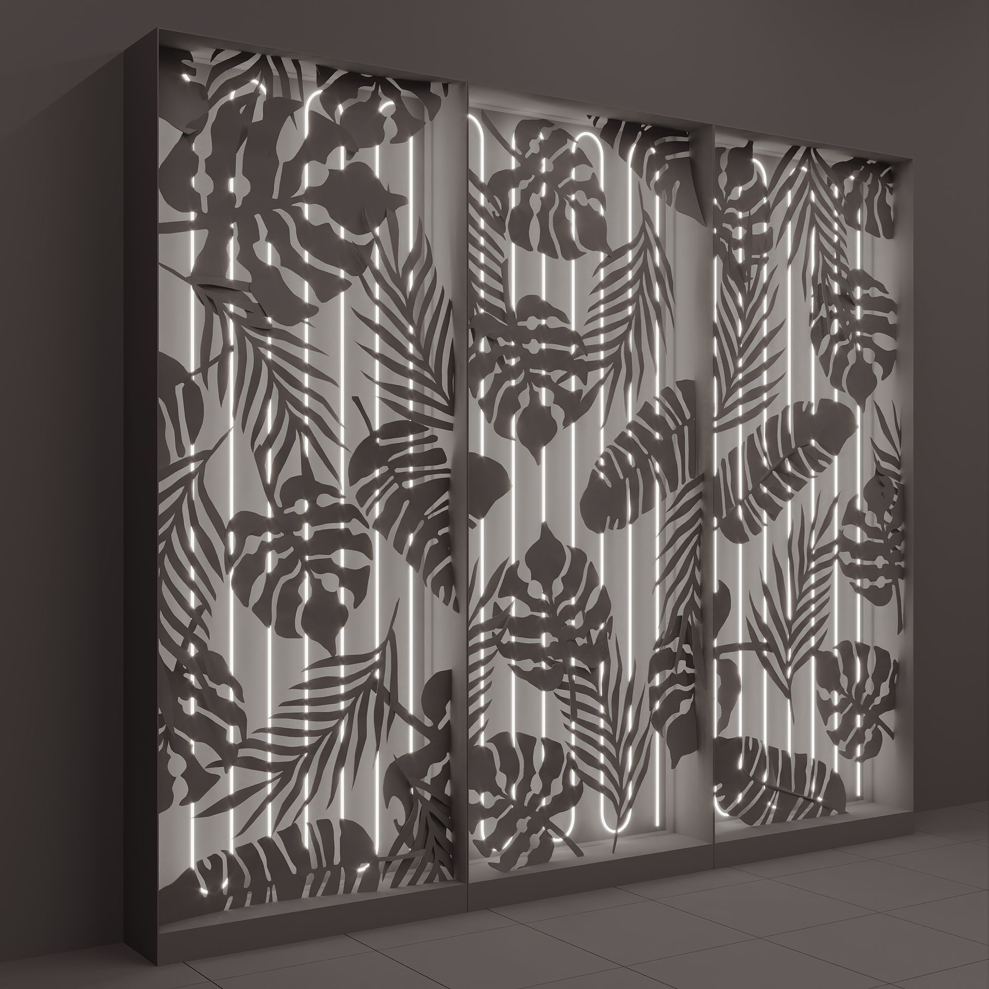 Mesmerizing night pool Interior 3D model_3