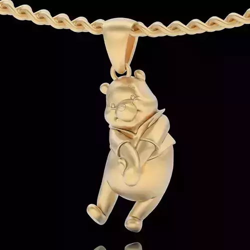 Pooh pendant  gold pendant  jewelry printable 3D model
