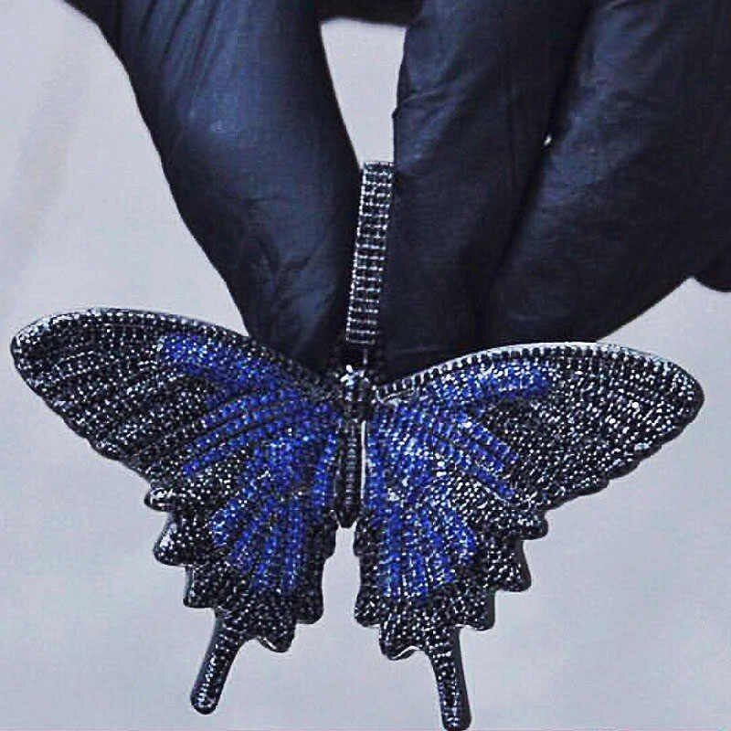 Butterfly diamond pendent  3D print model_3