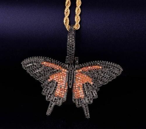 Butterfly diamond pendent  3D print model_2