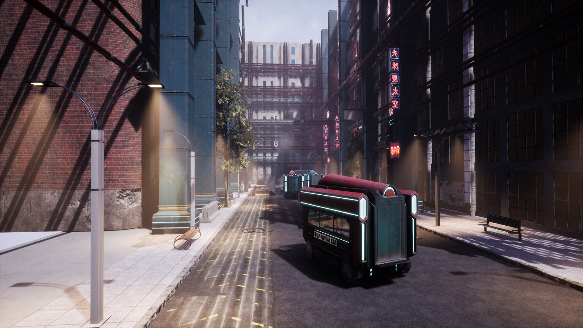 CyberPunk Sci-Fi Environment Low-poly 3D model_2