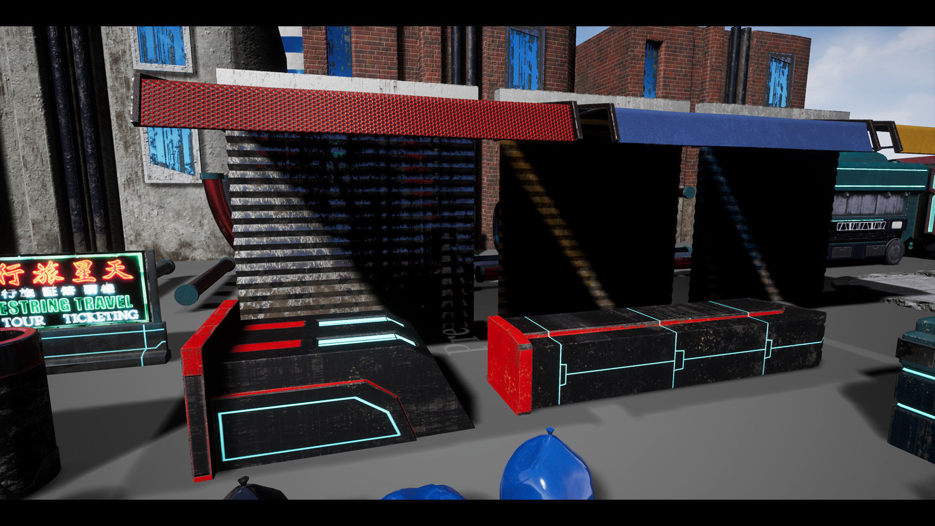 CyberPunk Sci-Fi Environment Low-poly 3D model_16