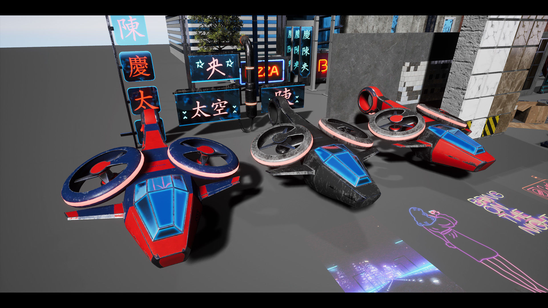 CyberPunk Sci-Fi Environment Low-poly 3D model_14