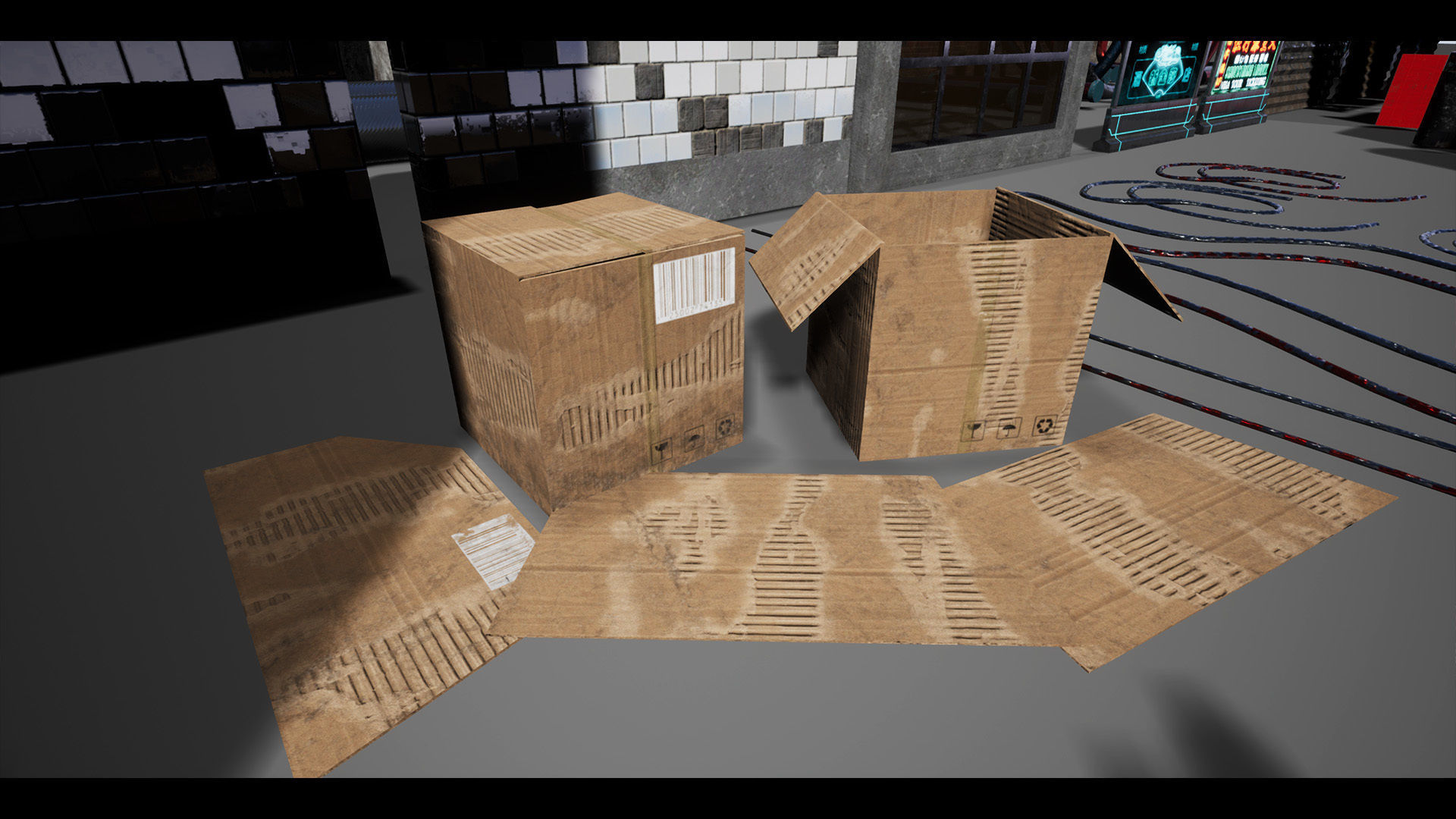 CyberPunk Sci-Fi Environment Low-poly 3D model_5