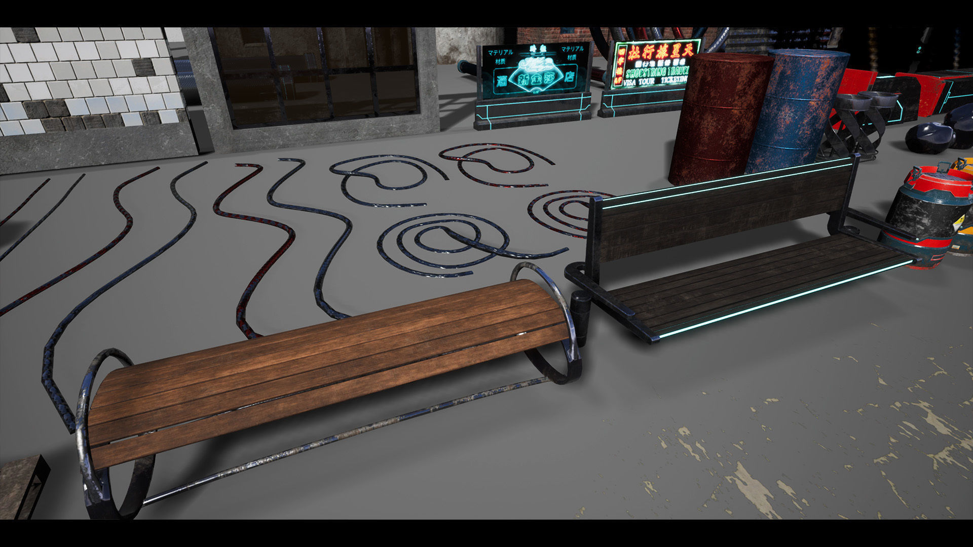 CyberPunk Sci-Fi Environment Low-poly 3D model_13