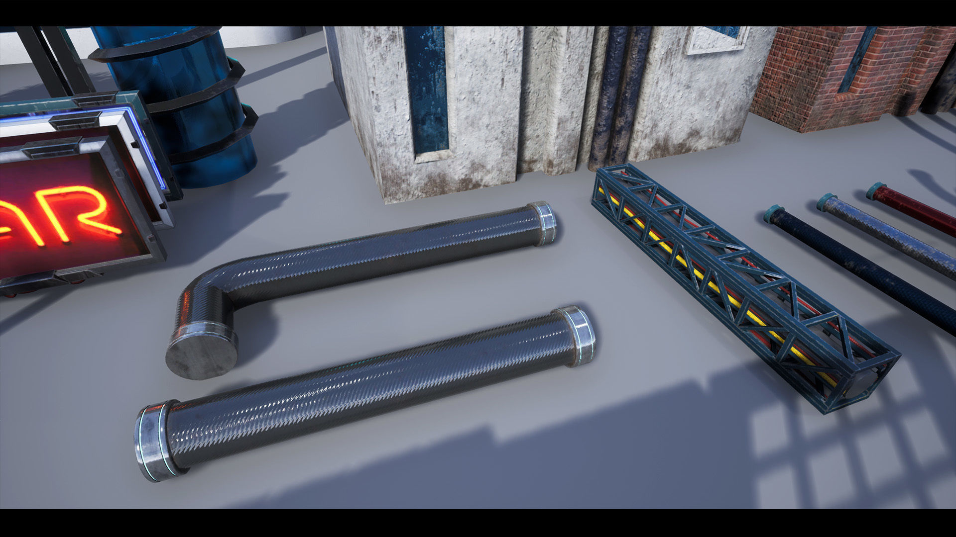 CyberPunk Sci-Fi Environment Low-poly 3D model_11