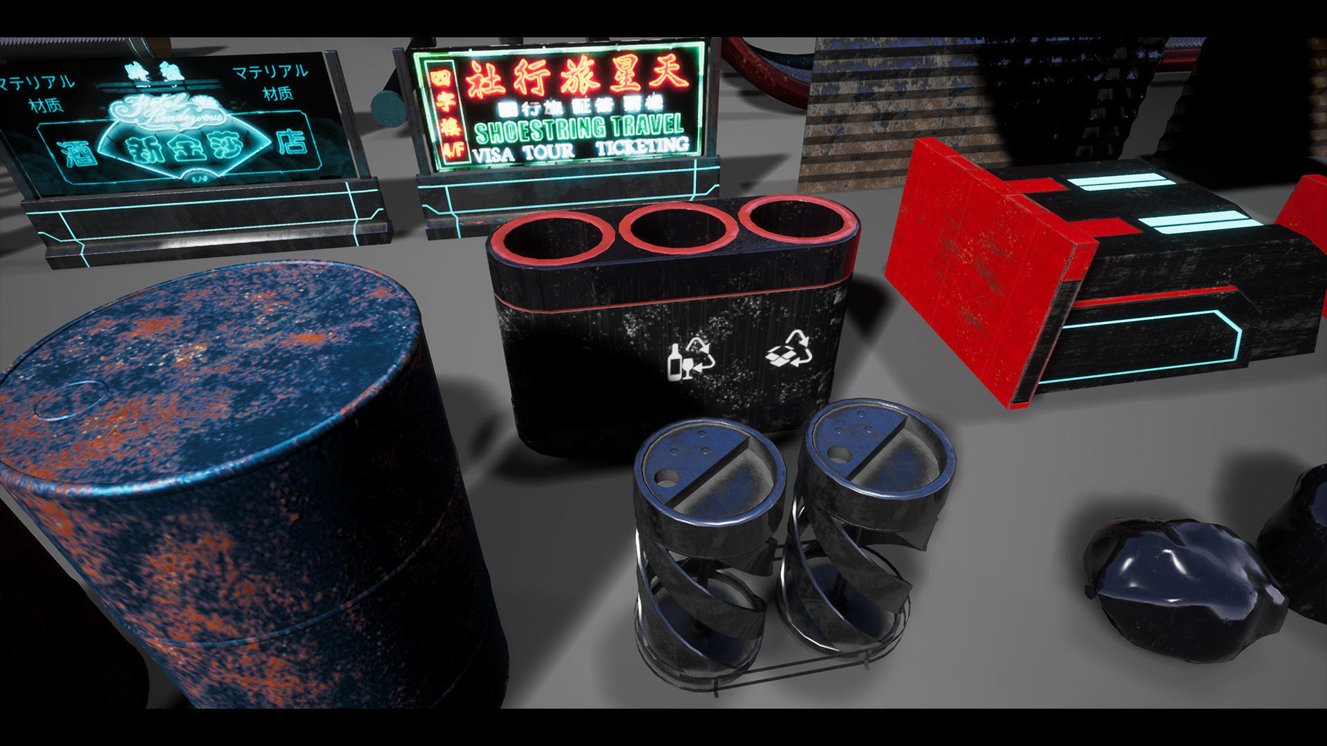 CyberPunk Sci-Fi Environment Low-poly 3D model_17