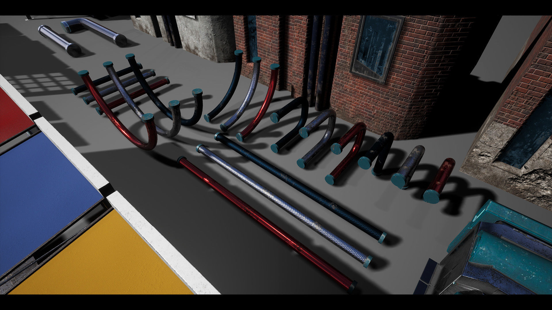 CyberPunk Sci-Fi Environment Low-poly 3D model_10