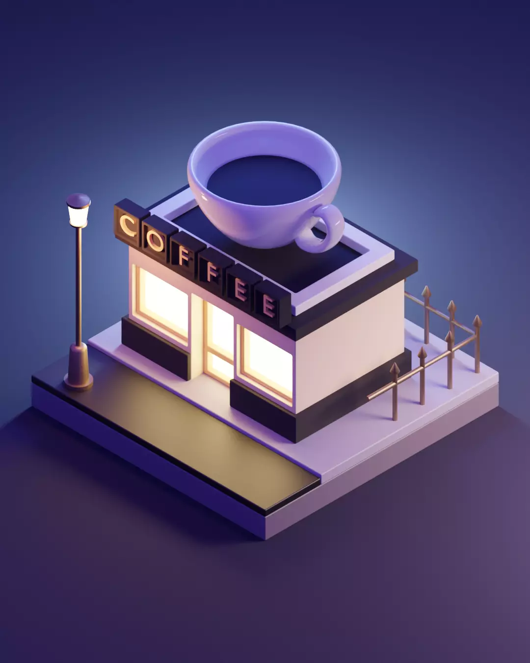 coffee shop 3D model 3D model_0