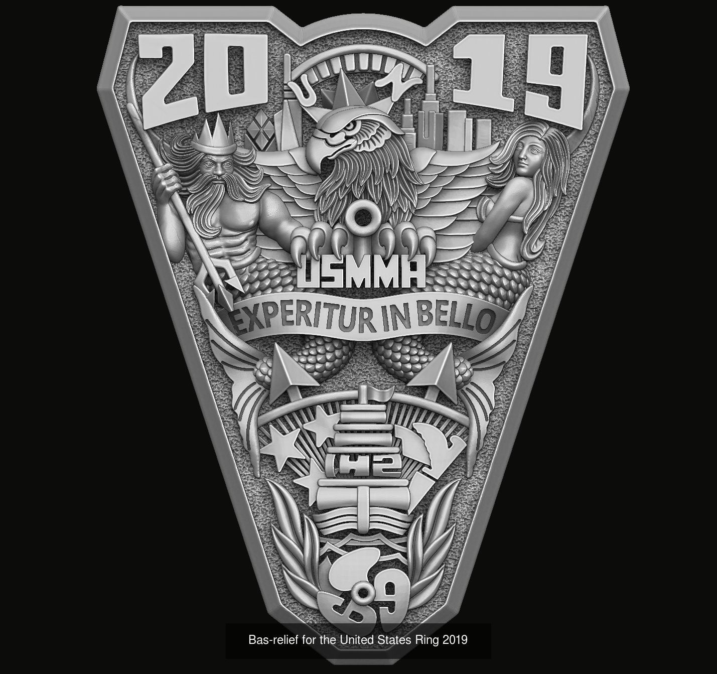 5 Bas-relief for the United States Ring 3D Model Collection_3