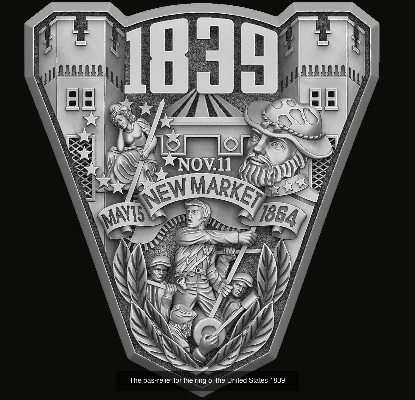 5 Bas-relief for the United States Ring 3D Model Collection_2