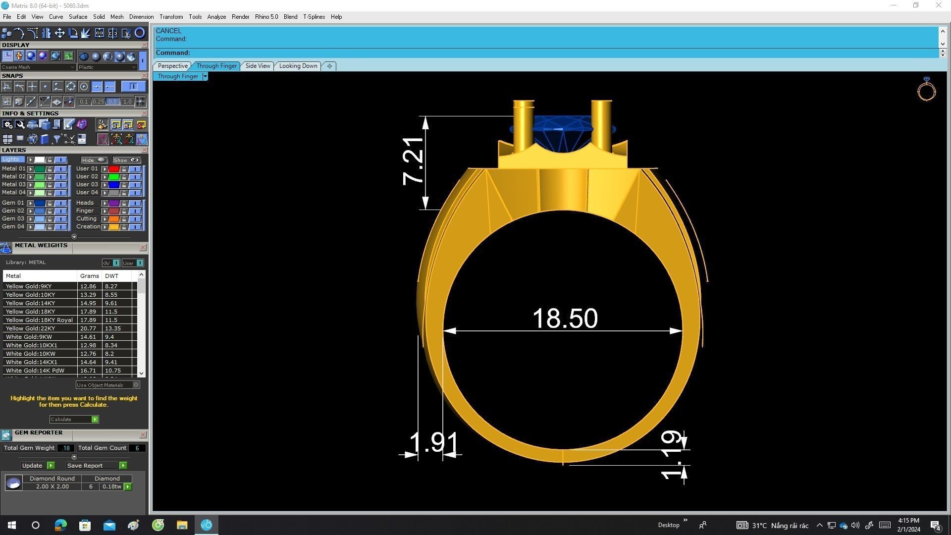 5060 korean style diamond men ring 3D print model_6