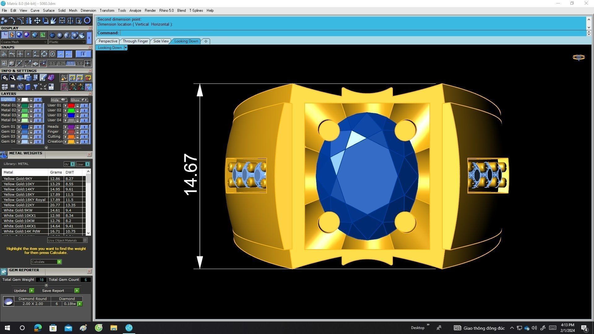 5060 korean style diamond men ring 3D print model_5