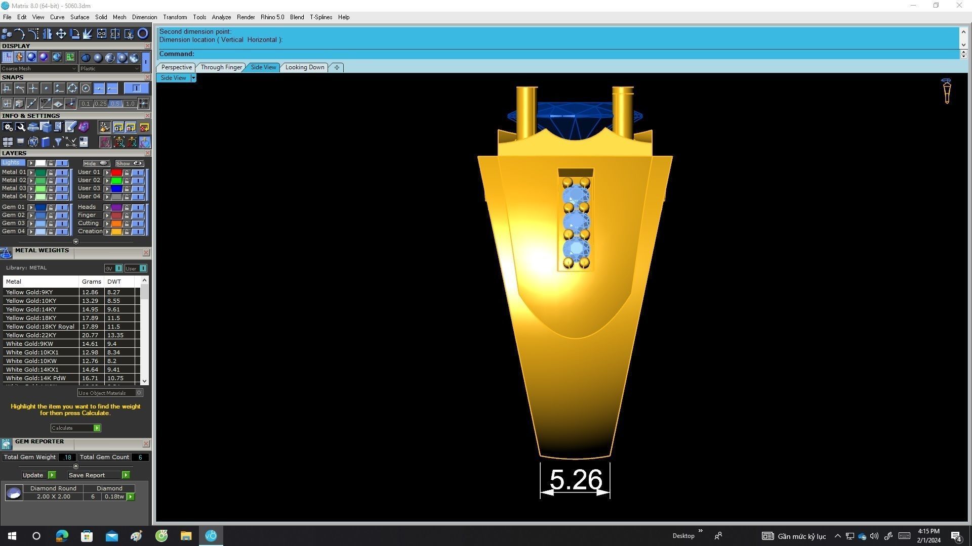 5060 korean style diamond men ring 3D print model_7