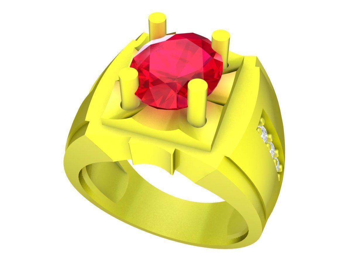 5060 korean style diamond men ring 3D print model_1