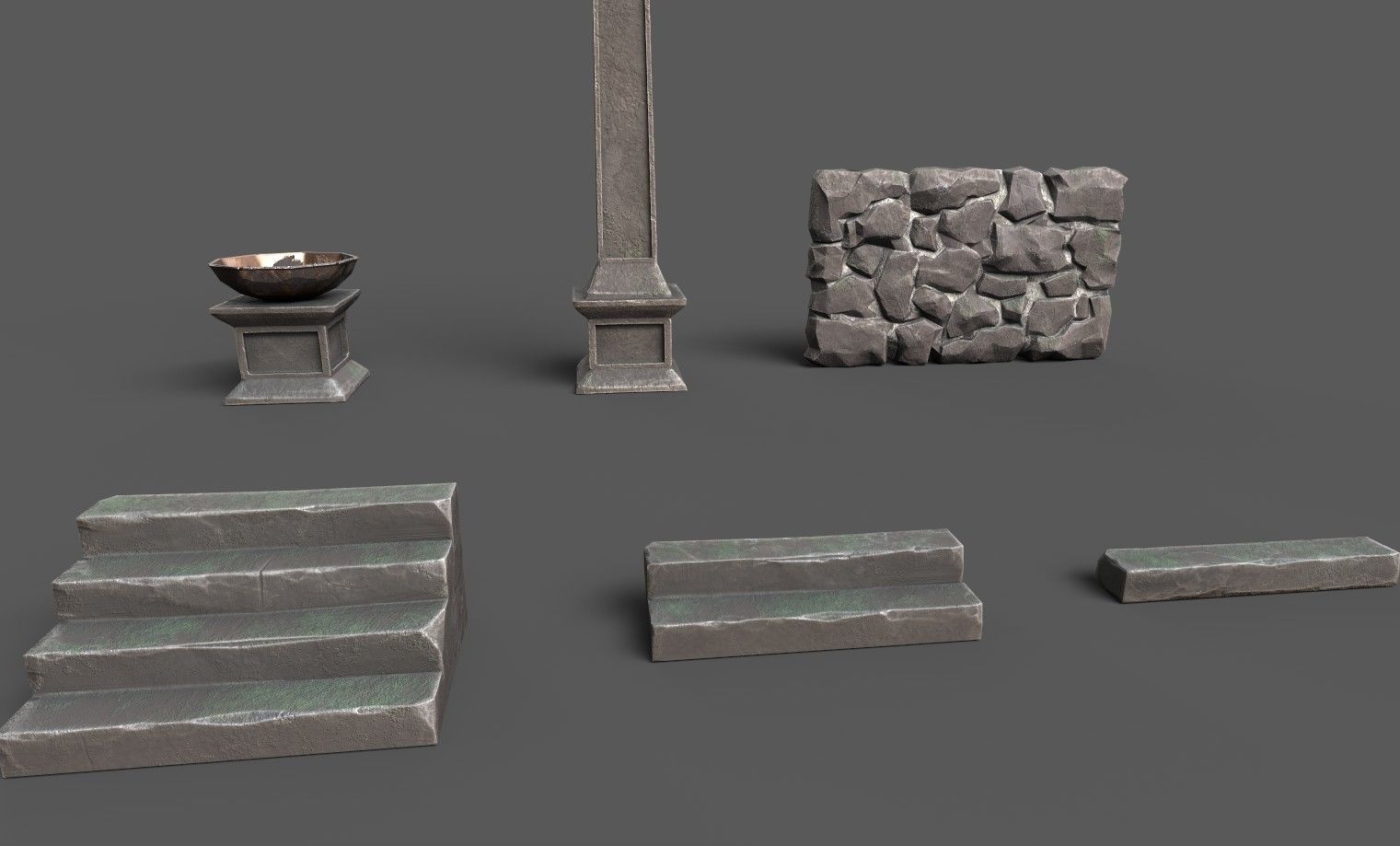 Environment Stone Pack Low-poly 3D model_3