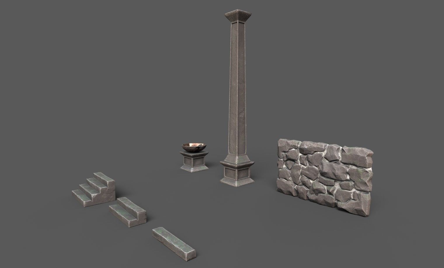 Environment Stone Pack Low-poly 3D model_8