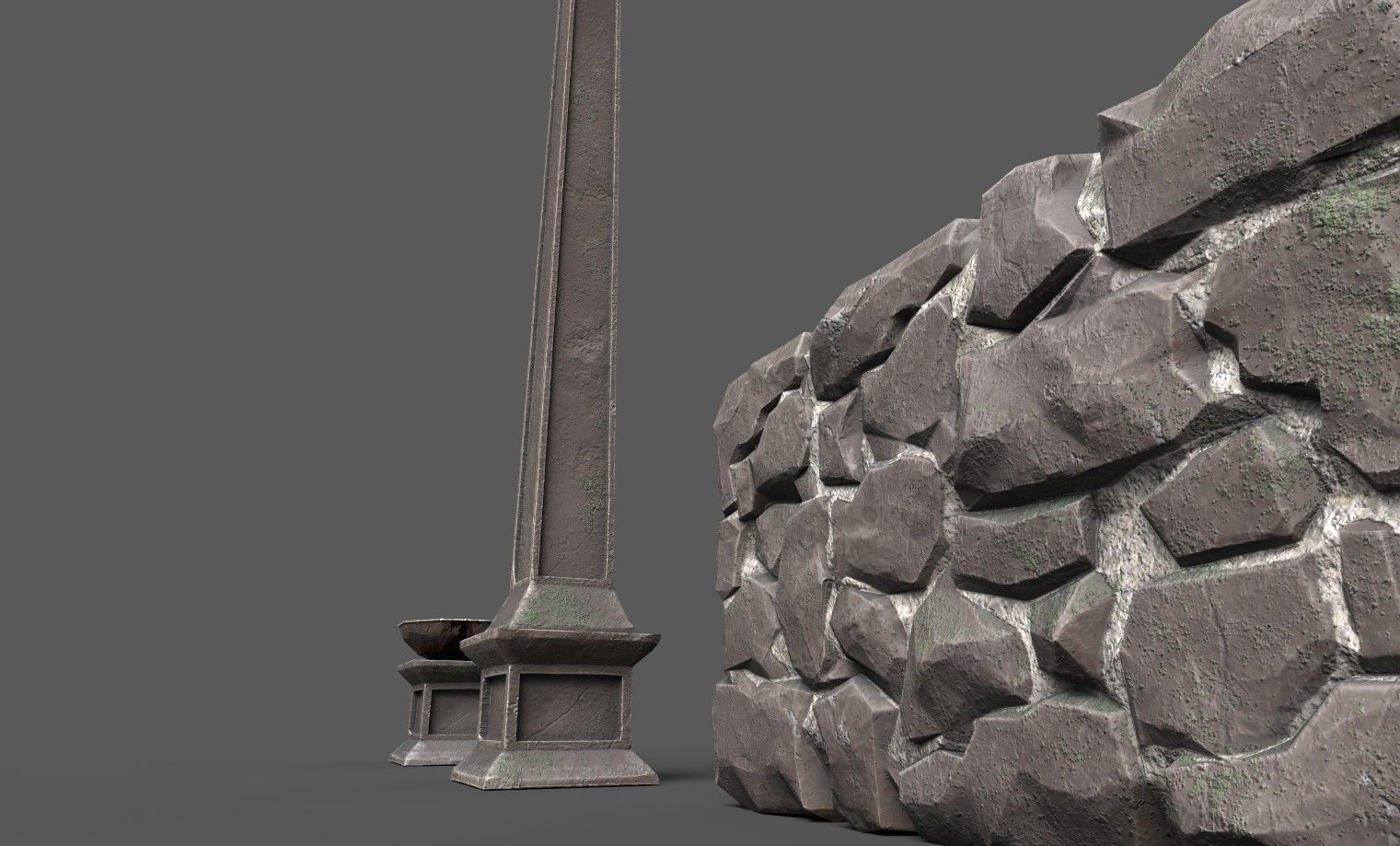 Environment Stone Pack Low-poly 3D model_10