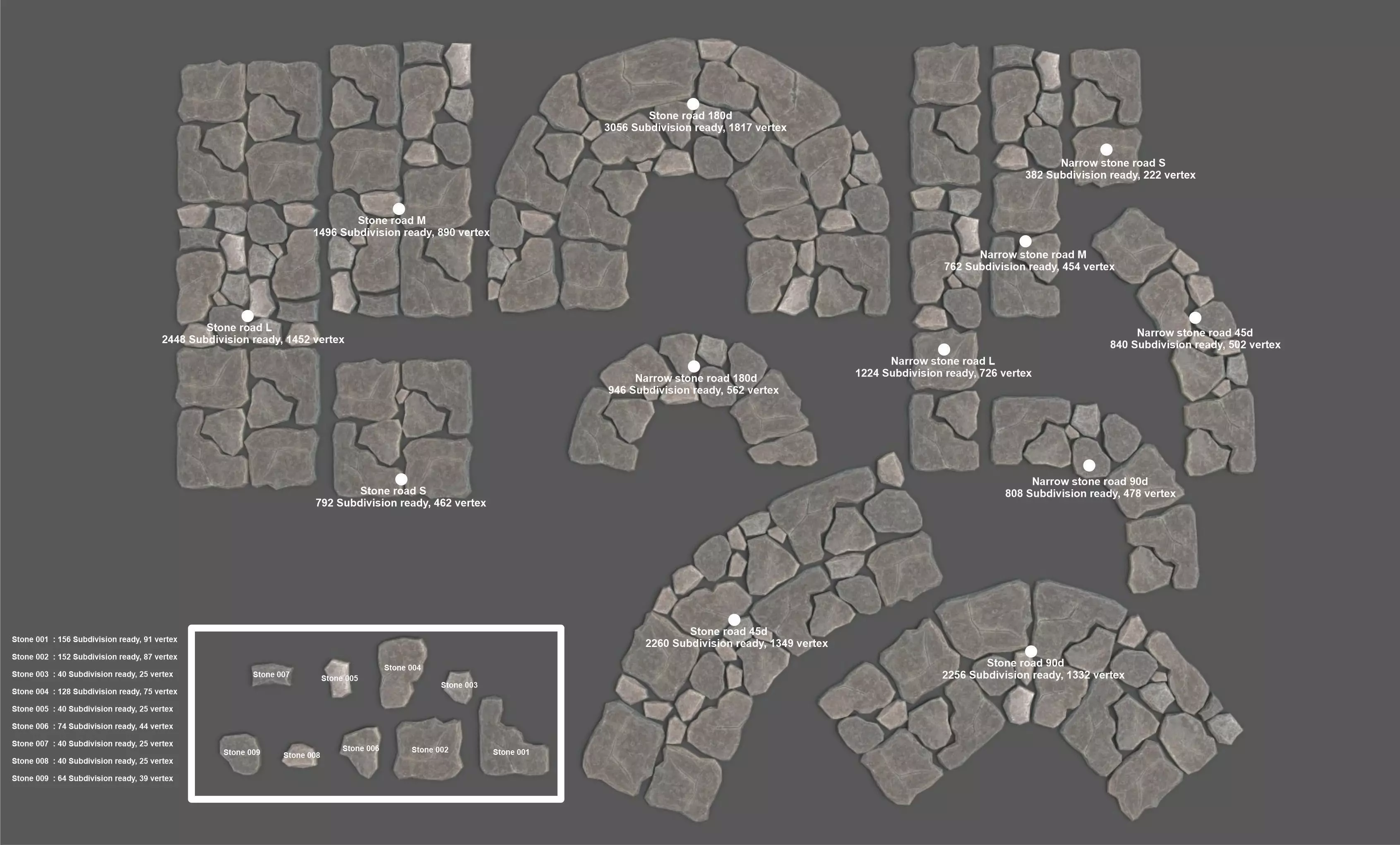 Environment Stone Pack Low-poly 3D model_0