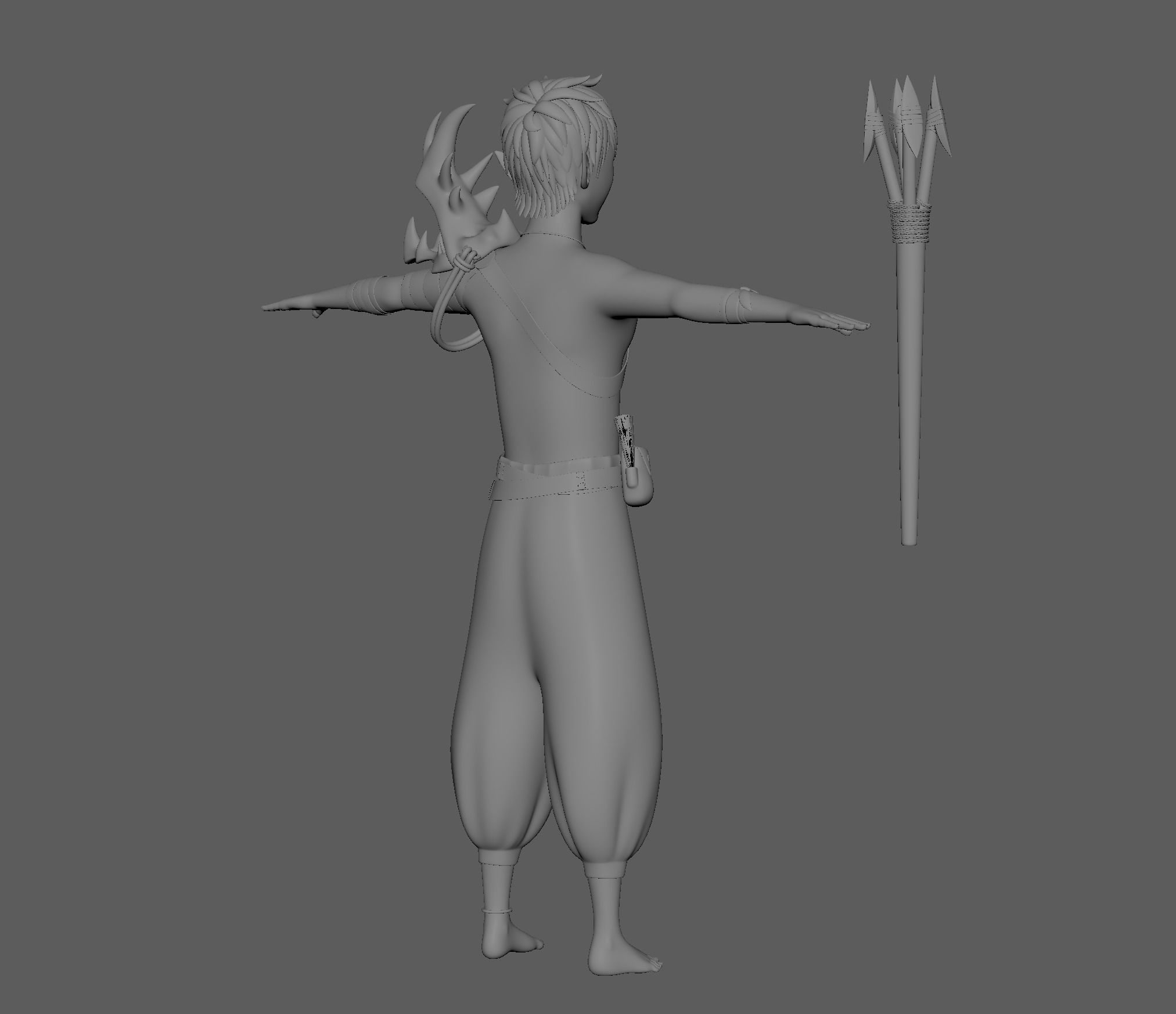 3D Semi-Realistic Ocean Hunter Character Without Rig Low-poly 3D model_14