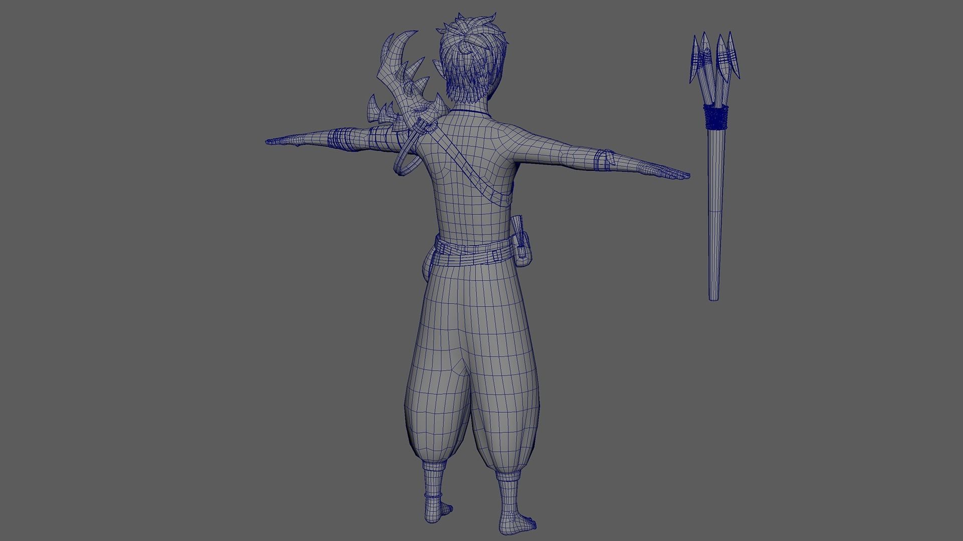 3D Semi-Realistic Ocean Hunter Character Without Rig Low-poly 3D model_7